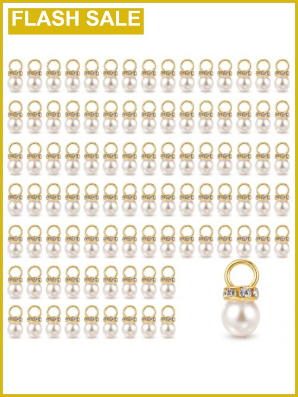 100PCS Faux Pearl Charms Crystal Beaded Jewelry Making DIY
